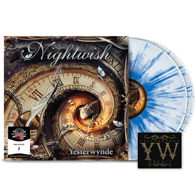 Nightwish, Yesterwynde, Exclusive Numbered White With Blue Splatter 2LP Vinyl + Patch