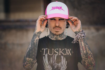 Metalcore Logo, White/Pink Trucker Cap