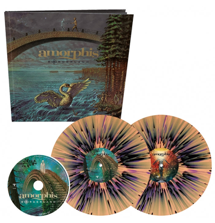 Amorphis, Borderland, Apricot / Purple / Black Splatter 2LP Vinyl & CD, Ltd Earbook