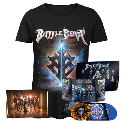 Battle Beast, Steelbound, Exclusive Women's Shirt + 2LP Vinyl + Poster + Signed Card, Bundle