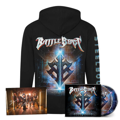 Battle Beast, Steelbound, Album Cover Hoodie + 2CD + Signed Card, Bundle