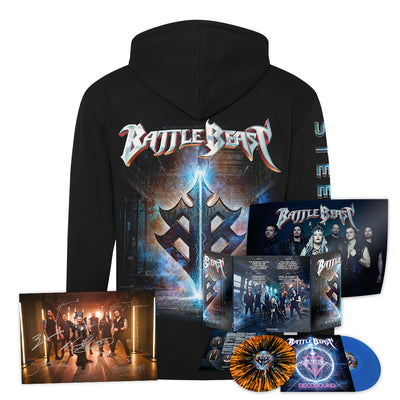 Battle Beast, Steelbound, Exclusive Hoodie + 2LP Vinyl + Poster + Signed Card, Bundle