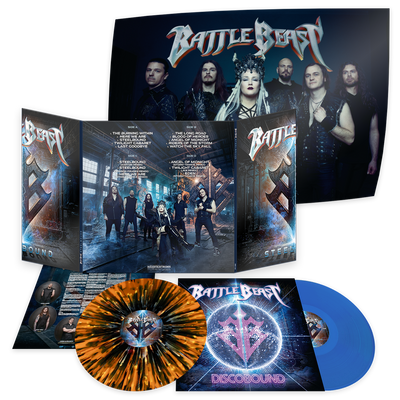 Battle Beast, Steelbound, Ltd Orange/Black/White Splatter & Transparent Blue 2LP Vinyl with Poster