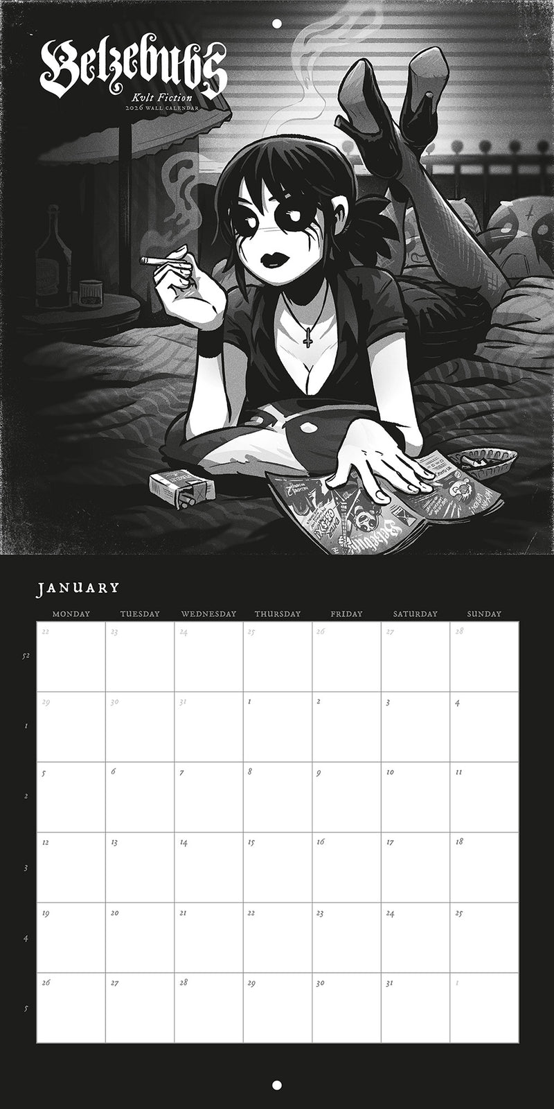 Belzebubs, Kvlt Fiction – 2026 Wall Calendar, Large