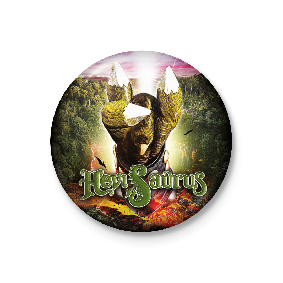 Nevasaurus Hevisaurus, Hevimetallisarvet, Badge – Backstage Rock Shop