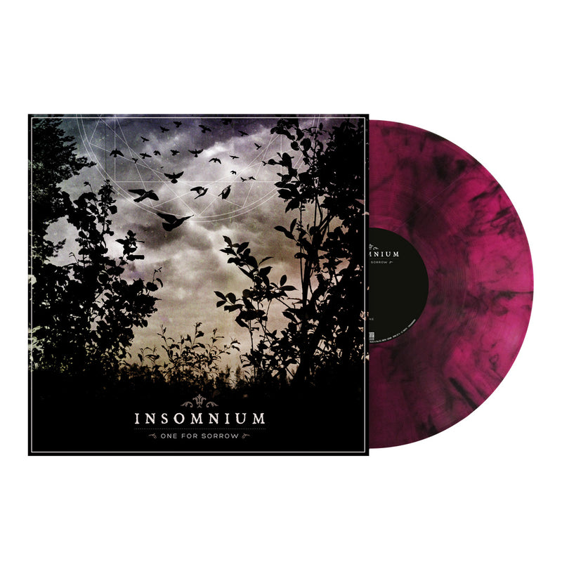 Insomnium, One for Sorrow (Re-Issue 2024), Ltd Transparent Magenta-Black Marbled Vinyl