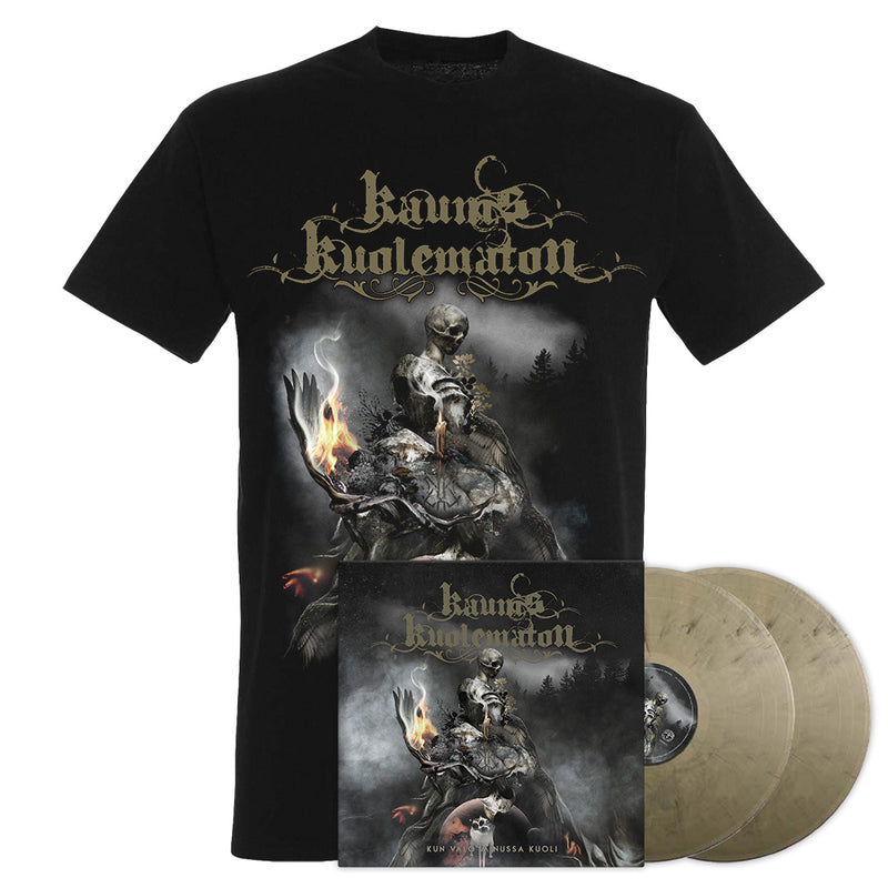 Kaunis Kuolematon, Kun Valo Minussa Kuoli, Gold / Black Marbled 2LP Vinyl + T-Shirt, Bundle