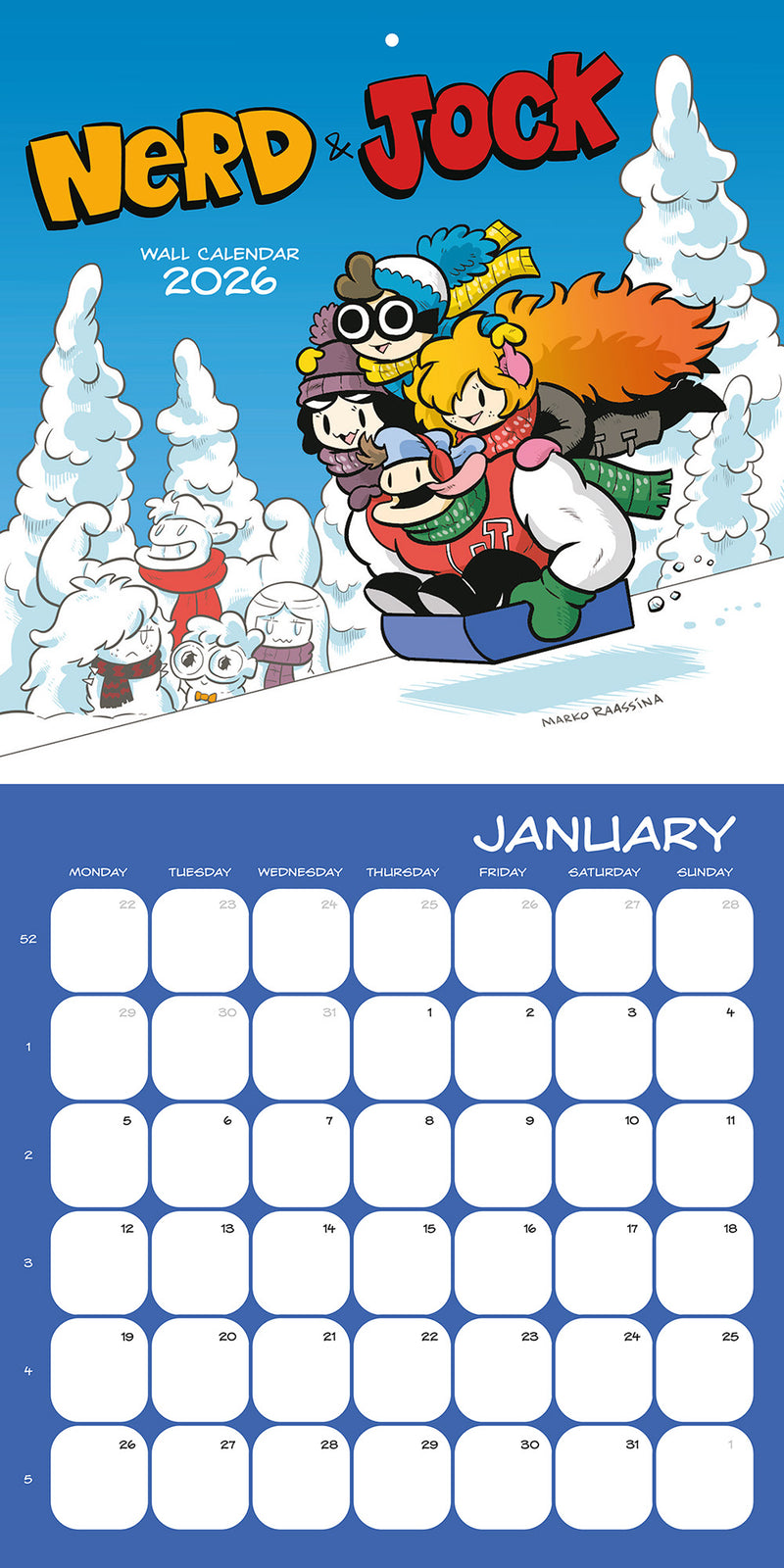 Nerd & Jock - Wall Calendar 2026