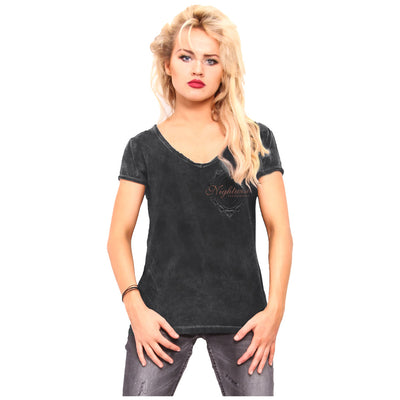 Nightwish, Yesterwynde Stamp Logo, Mineral Black Women's T-Shirt