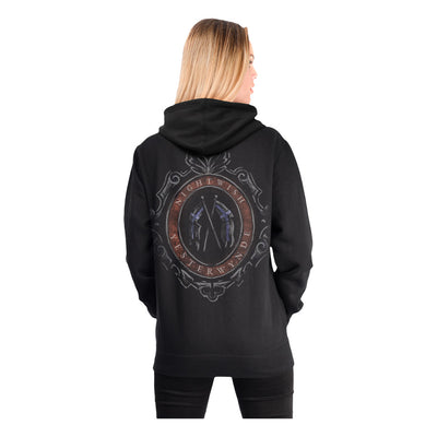 Nightwish, Yesterwynde Stamp Logo, Solid Black Women's Zip Hoodie