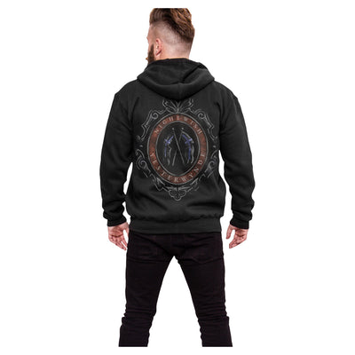Nightwish, Yesterwynde Stamp Logo, Solid Black Men's Zip Hoodie