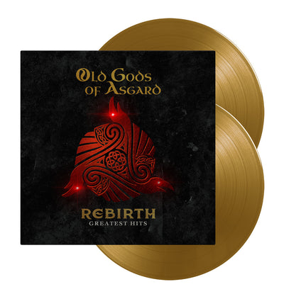 Old Gods of Asgard, Rebirth, Gold 2LP Vinyl + Women's T-Shirt Bundle