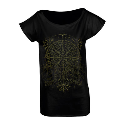Tuska, Compass Gold, Women's Low-Neckline T-Shirt