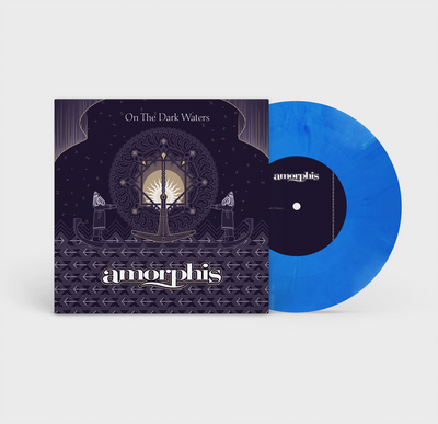 Amorphis, On The Dark Waters, Blue / White Marbled 7" Vinyl Single