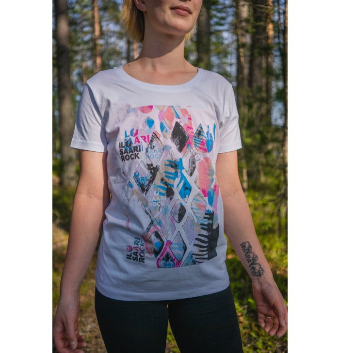 Ilosaarirock, Salmiakkikuvio, Shaped T-Shirt